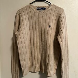 Ralph Lauren Cream Crewneck Cable-Knit Sweater